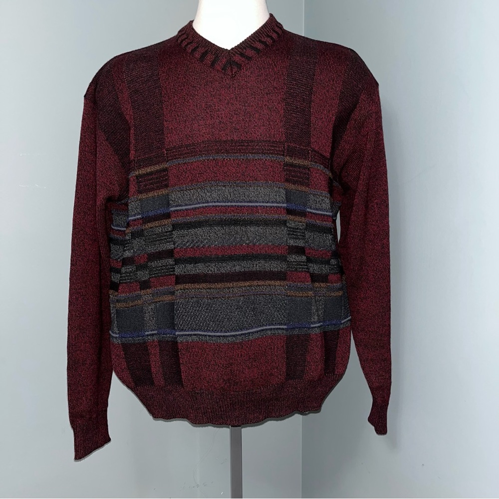 LEO CHEVALIER DESIGN WOOL BLEND KNIT Dad SWEATER long sleeve men’s size large